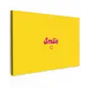 Smile - Geel - Roze Tuinposter op houten frame 2 cm dik klein -3d