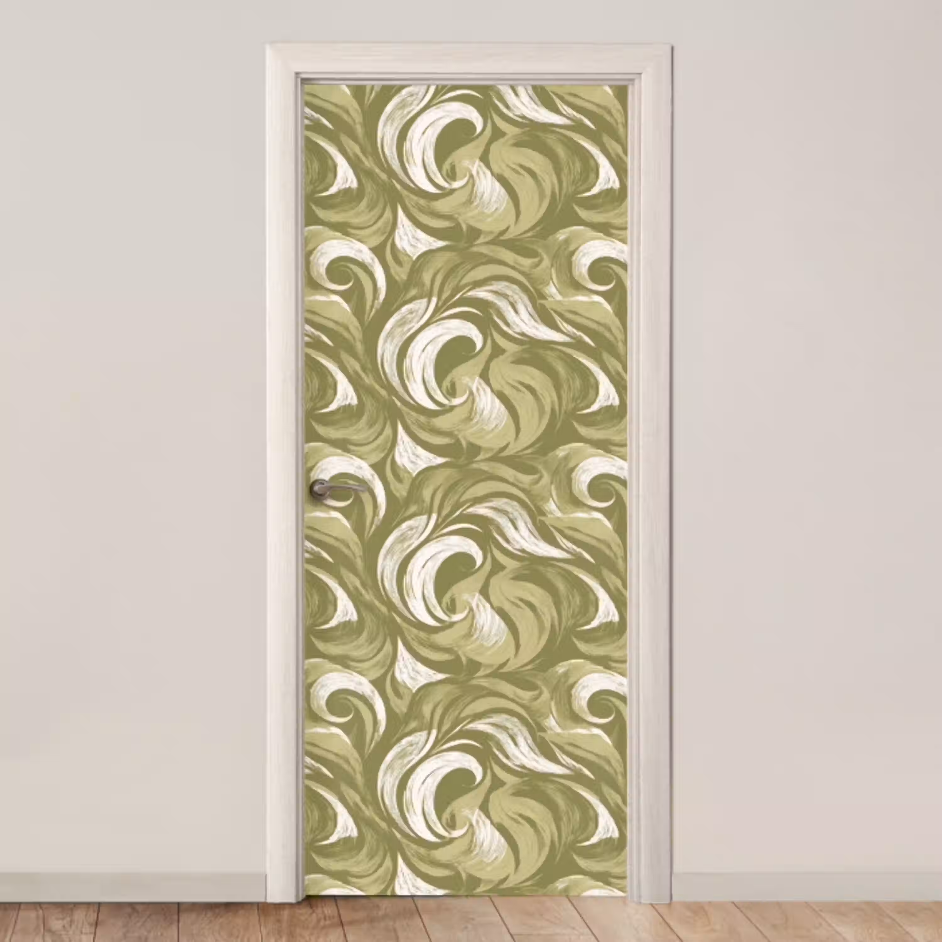 Abstract - Textuur - Groen deurposter klein 289 -3d_beige