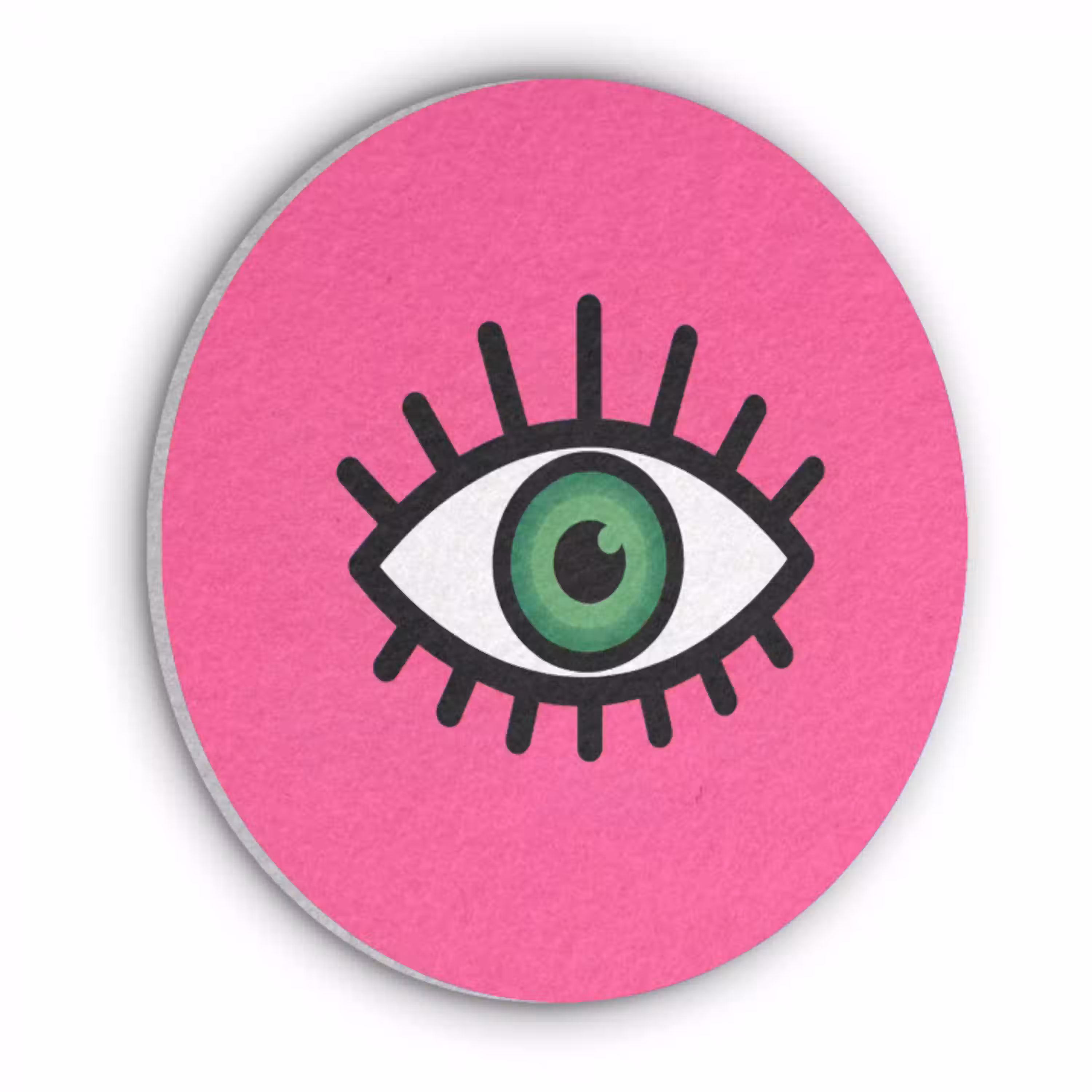 Minimalistisch - Oog - Roze Akoestische PET Vilt - Rond klein -3d