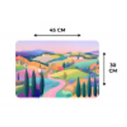 Landschap - Paars - Pastel - Huizen Placemat vinyl groot -specs
