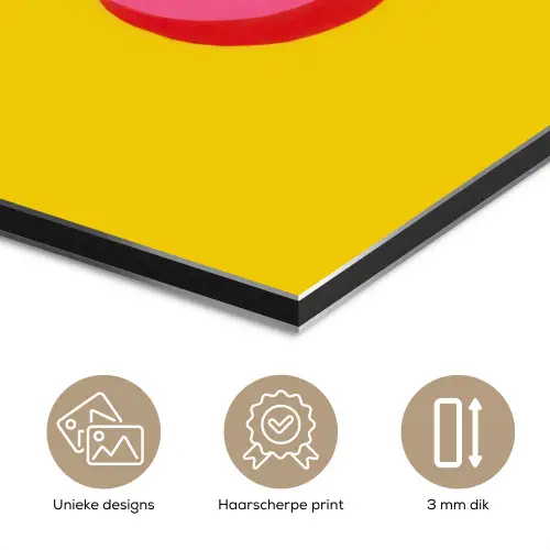 Oh ok - 3D - Geel - Roze aluminium wit klein -closeup_NL