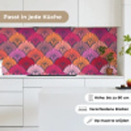 Patronen - Art Deco - Roze - Bloemen keuken achterwand 2 middel 871 -sfeer4_DE