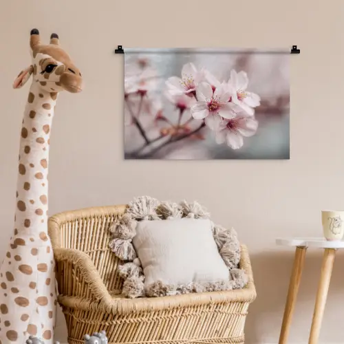 Bloesems - Meeldraden - Geel - Wazig Wandkleed katoen klein -wsfeer5_kind