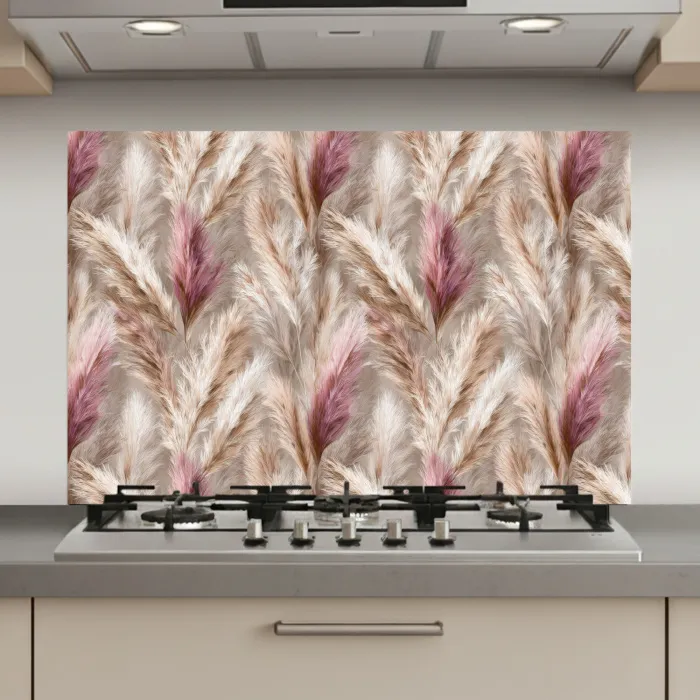 Pampasgras - Pluizig - Kleurrijk keuken achterwand spatscherm klein 900 -3d_website