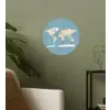 Wereldkaart - Oceaan - Realistisch - Blauw Wandcirkel behangsticker klein -sfeer2