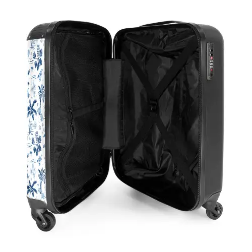 Vakantie patroon blauw NBS - Handbagage koffer - Kinderen Unisex middel -binnenkant