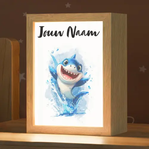 Haai - Water - Blauw Light Box met kabel (Kinderlampje) klein -zzz_3d_website