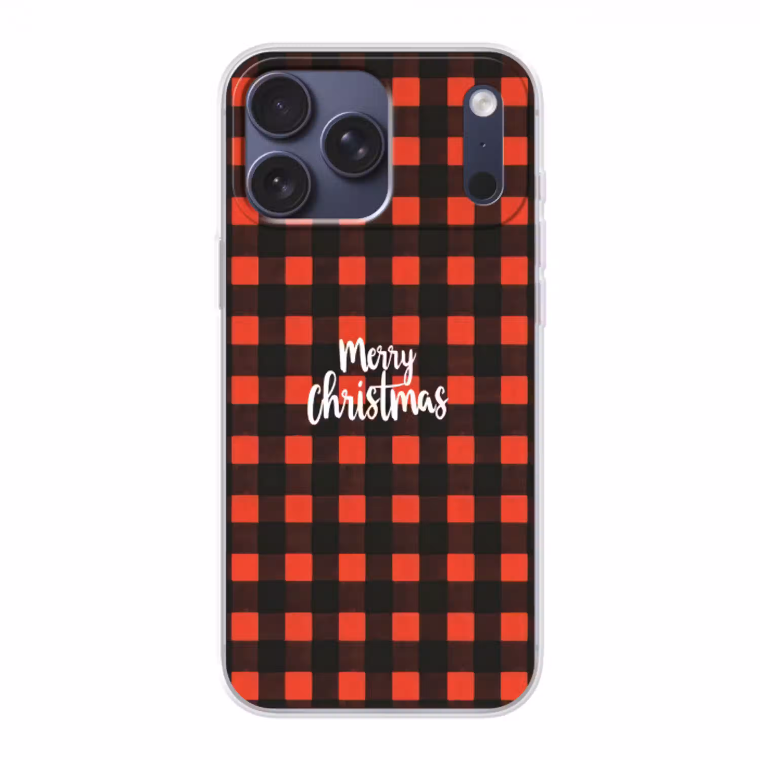 Geruit - Rood - Tekst - Christmas Telefoonhoesje iPhone 17 Pro Max klein -3d