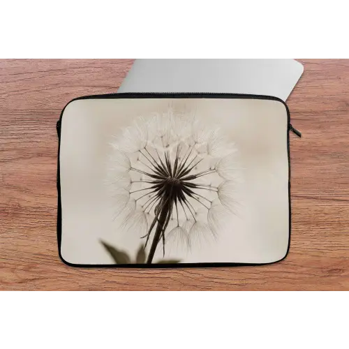 Paardenbloem - Minimalistisch - Wit laptophoes neopreen klein -tafel