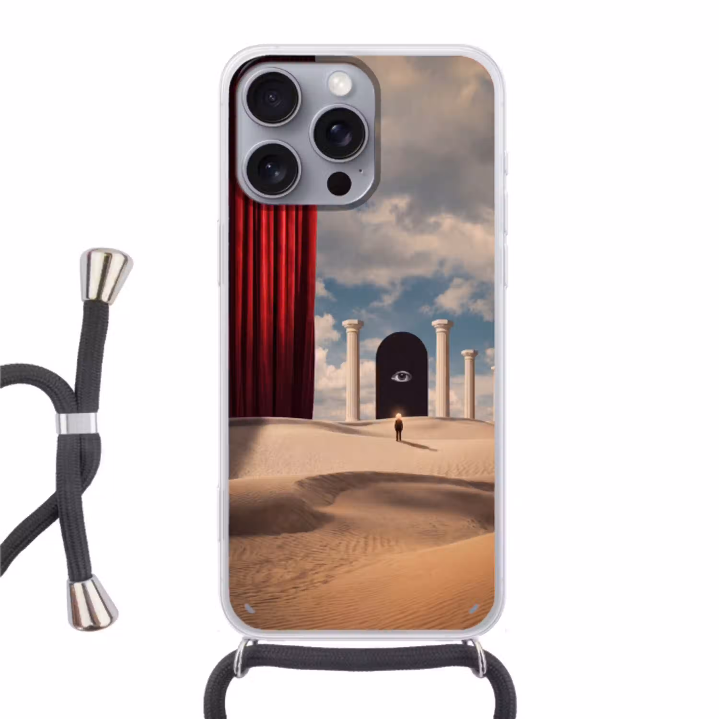 Droom - Woestijn - Oog Hoesje iPhone 16 Pro Max met koord klein -3d