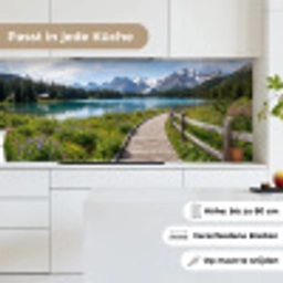 Bergen - Meer - Landschap - Blauw keuken achterwand 2 middel -sfeer4_DE