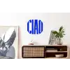 Ciao - Hoofdletters - Blauw - Minimalistisch Wandcirkel aluminium klein -kantoor