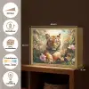 Tijger - Bloemen - Jungle - Dieren Light Box met batterij (Wandlamp kind) middel -USP_websiteoverzichtNL