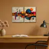 Kleurrijk - Geometrisch - Abstract - Aesthetic Canvas - Meerluiken 2 luik klein -sfeer5