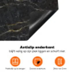 Marmer - Zwart - Goud - Grijs - Marmerstructuur Inductie beschermer vinyl 3mm klein -zzzzzzz-td-onderkant