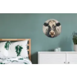 Koe - Portret - Dieren - Modern Wandcirkel aluminium klein -slaapkamer