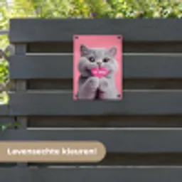 Kat - Valentijn - Roze - Liefde tuinposter los doek klein -sfeer3