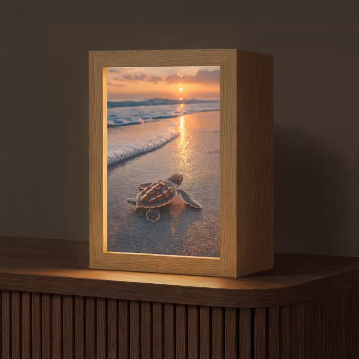 Tischlampe - Schildkröte - Strand - Sonnenuntergang