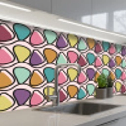 Patroon - Ovaal - Pastel keuken achterwand 2 middel 871 -3d_schuin