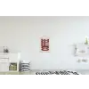 Koffie -Japandi - Rood - Vintage textielposter latten blank klein -kinderkamer