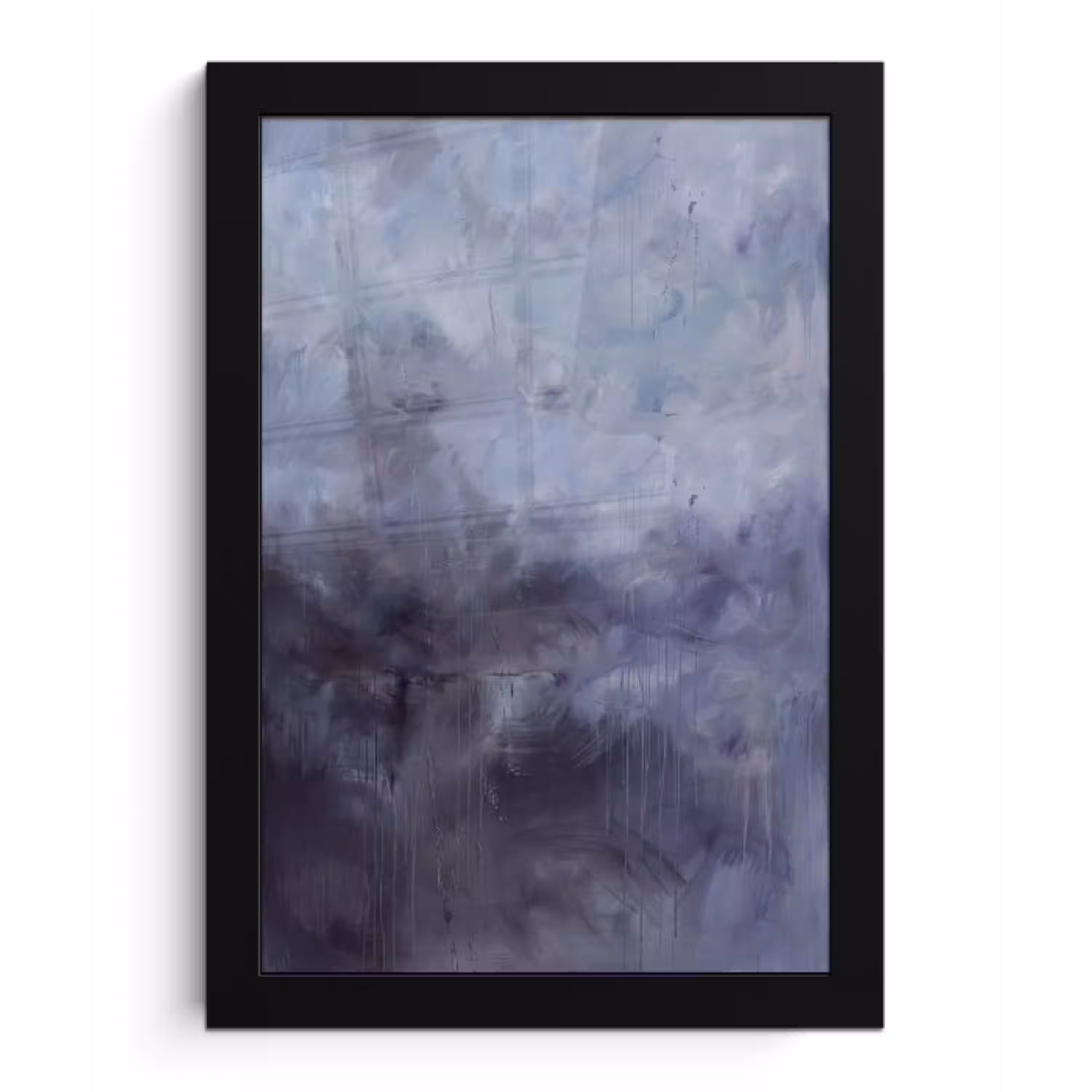 Abstract - Kwaststreken - Modern - Kunst - Grijs fotolijst zwart zonder passe partout klein -3d