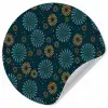 Blauw - Patroon - Retro Wandcirkel behangsticker klein 186 -3d