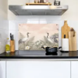 Kraanvogels - Natuur - Roze Inductie beschemer met haakjes klein -sfeer2