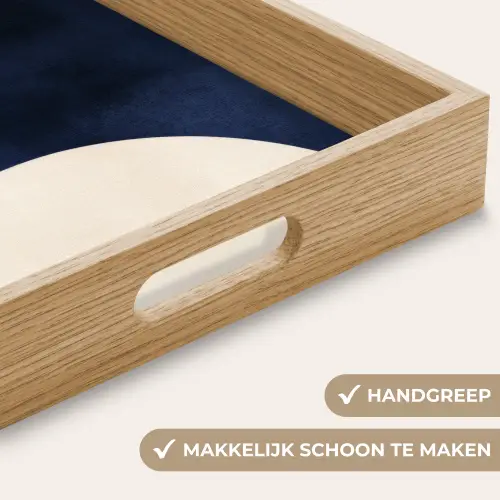 Donkerblauw - Abstract - Lijnen Dienblad Rechthoek middel -USP_HandgreepNL