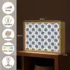 Symmetrisch - Palm - Blauw Light Box met batterij (Wandlamp) middel 907 -USP_websiteoverzichtNL