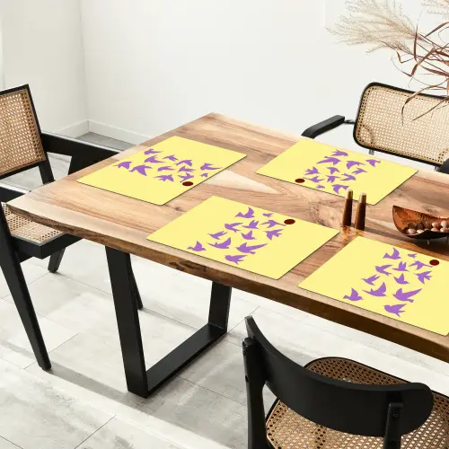 Vogels - Cirkel - Geel - Beweging Placemat vinyl groot -zzsfeer4_Kitchenyeah-website