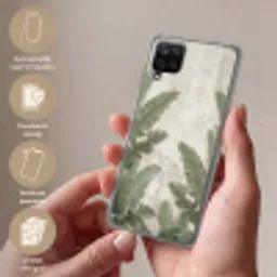 Bananenbladeren - Beton - Groen Telefoonhoesje Samsung Galaxy A12 klein -sfeer3_NL