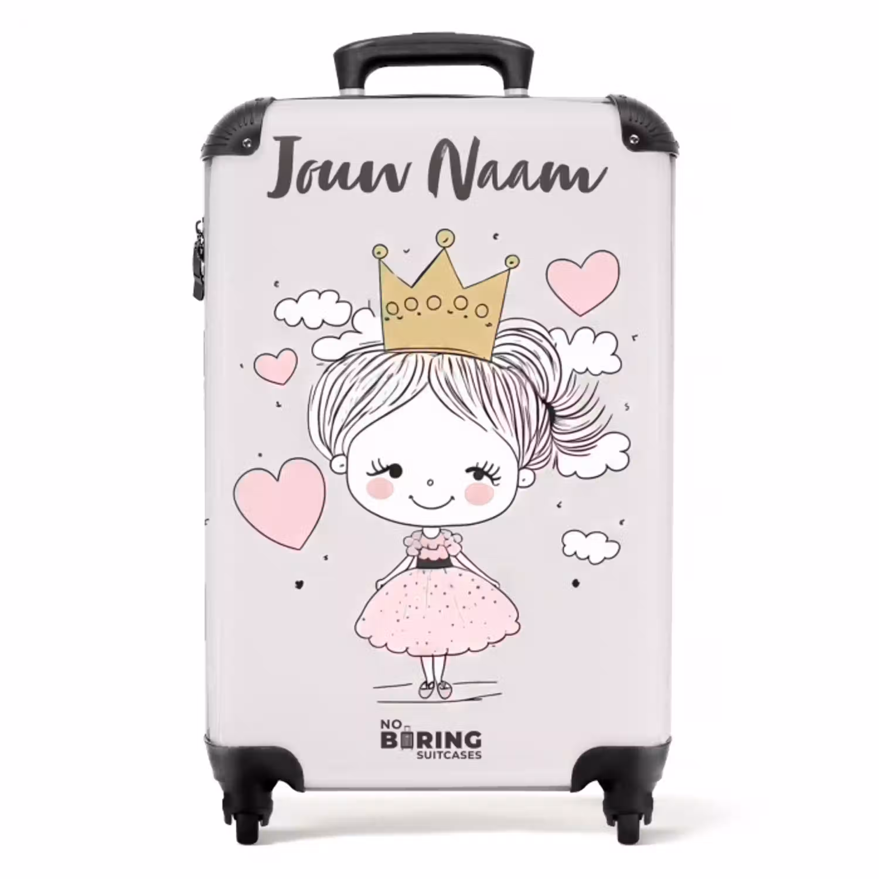 Kleine prinses met hartjes NBS - Handbagage koffer - Kinderen Unisex middel -productfoto_recht