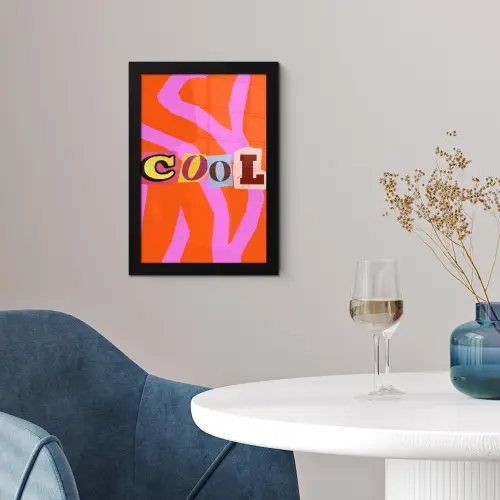 Zebraprint - Grafisch - COOL - Oranje fotolijst zwart zonder passe partout klein -sfeer4