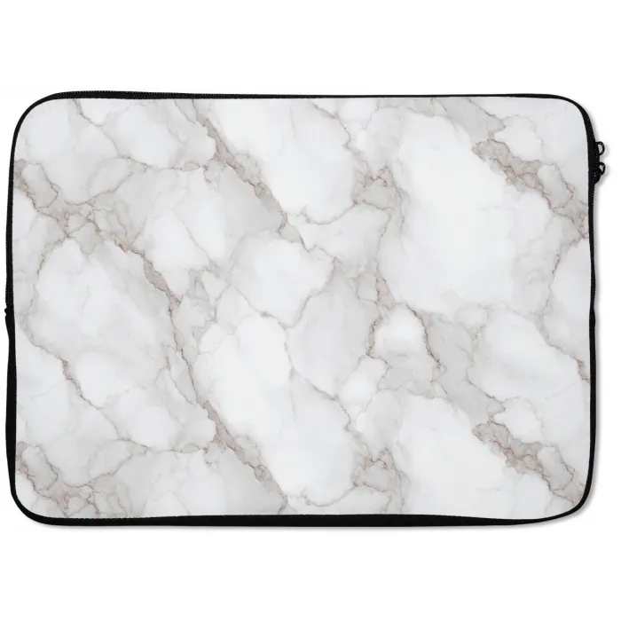 Wit - Marmer - Bruin laptophoes neopreen klein 279 -zkaufland3dotto