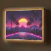 Horizon - Palmbomen - Bergen - Geel Light Box met batterij (Wandlamp) middel -z3d_website
