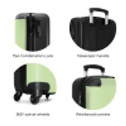 Groene achtergrond met witte vlinder NBS - Handbagage koffer - Unisex middel zzzzzzzbolletjes_ENG