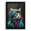 Graffiti - Kat - Zwart - Jas fotolijst zwart zonder passe partout klein -3d