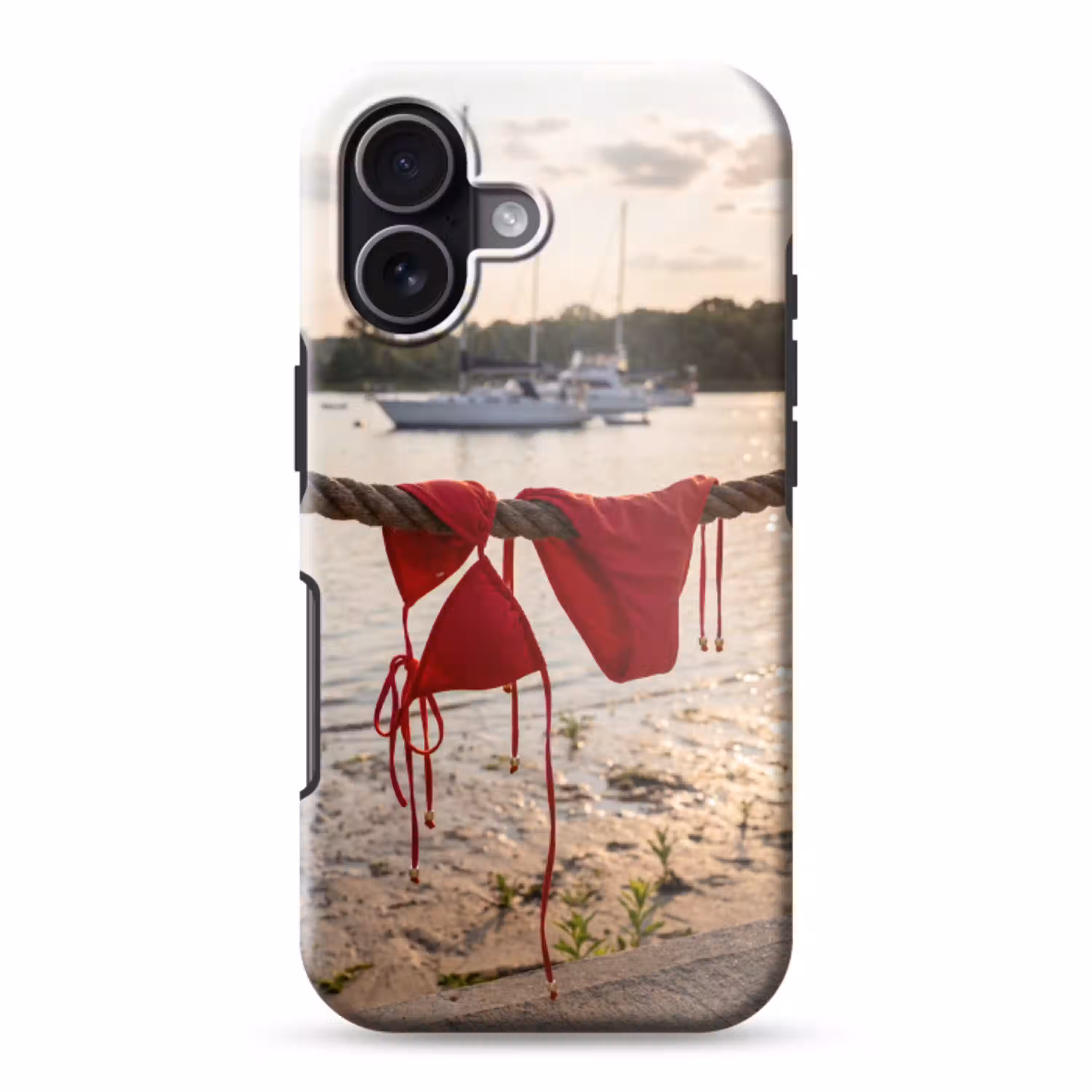 Badkleding - Rood - Zomer - Water - Zonsondergang Toughcase MagSafe Apple iPhone 17 klein -3d
