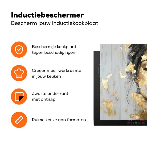 Sierlijk - Vrouw - Goud - Ogen Inductie beschermer vinyl 3mm klein -zzzzzzz-td-ups