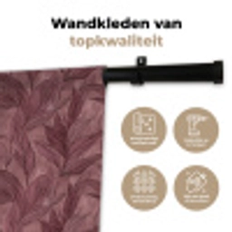 Bladeren - Patroon - Paars Wandkleed katoen klein 269 -sfeer2