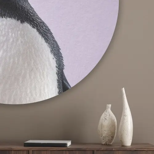 Pinguïn - Koksmuts - Lief - Paars Akoestische PET Vilt - Rond klein -sfeer5_closeup