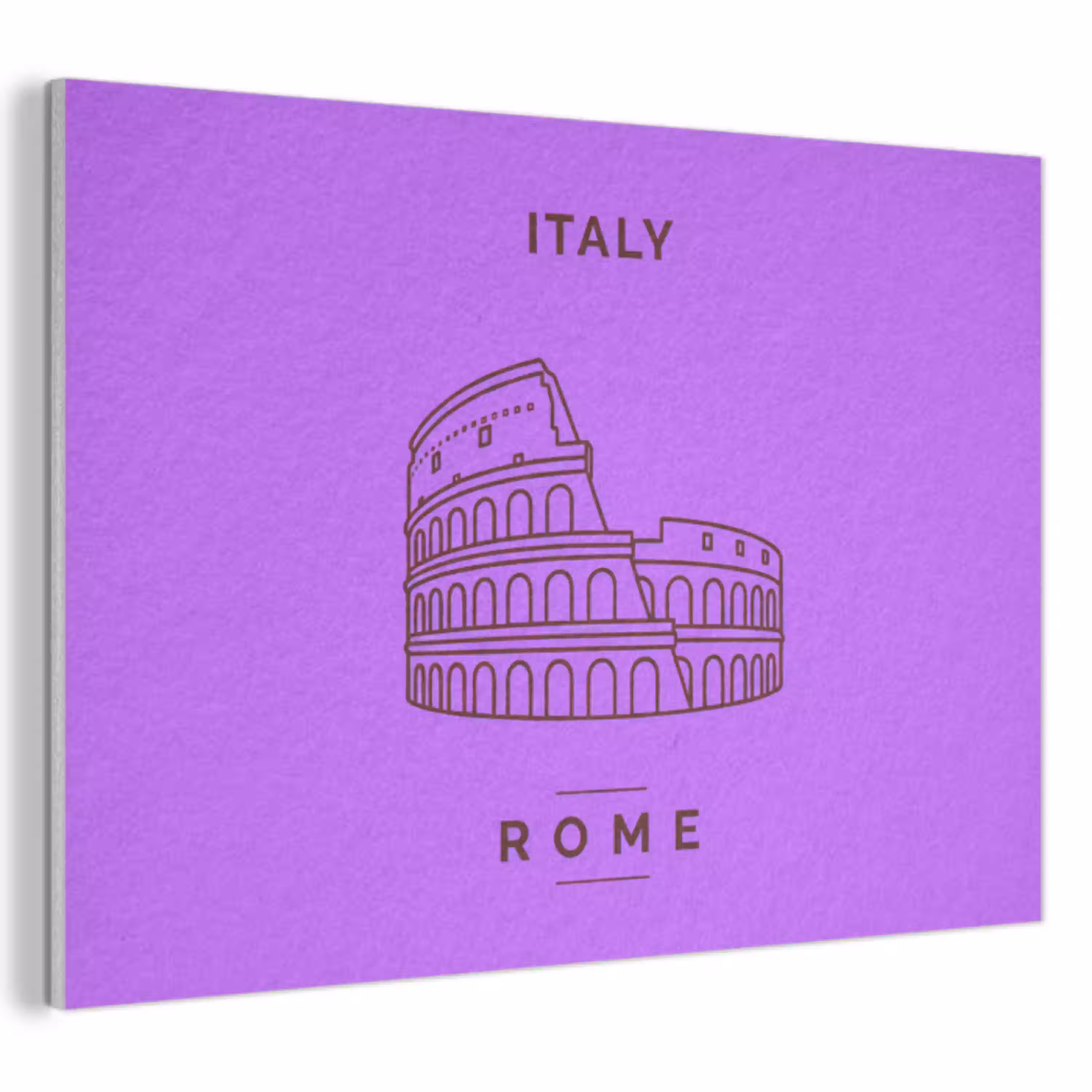 Architectuur - Colosseum - Rome - Minimalistisch - Paars PET vilt klein -3d