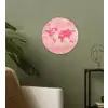 Wereldkaart - Roze - Vaag Wandcirkel kunststof plaat 5mm dik klein -sfeer3