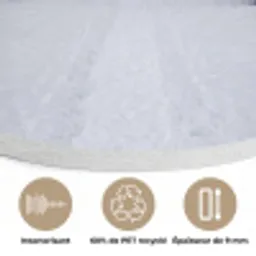 Bos - Winter - Sneeuw - Pad - Natuur Akoestische PET Vilt - Rond klein -closeup_FR