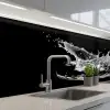 Water - Splash - Water - Zwart keuken achterwand 2 middel -3d_schuin
