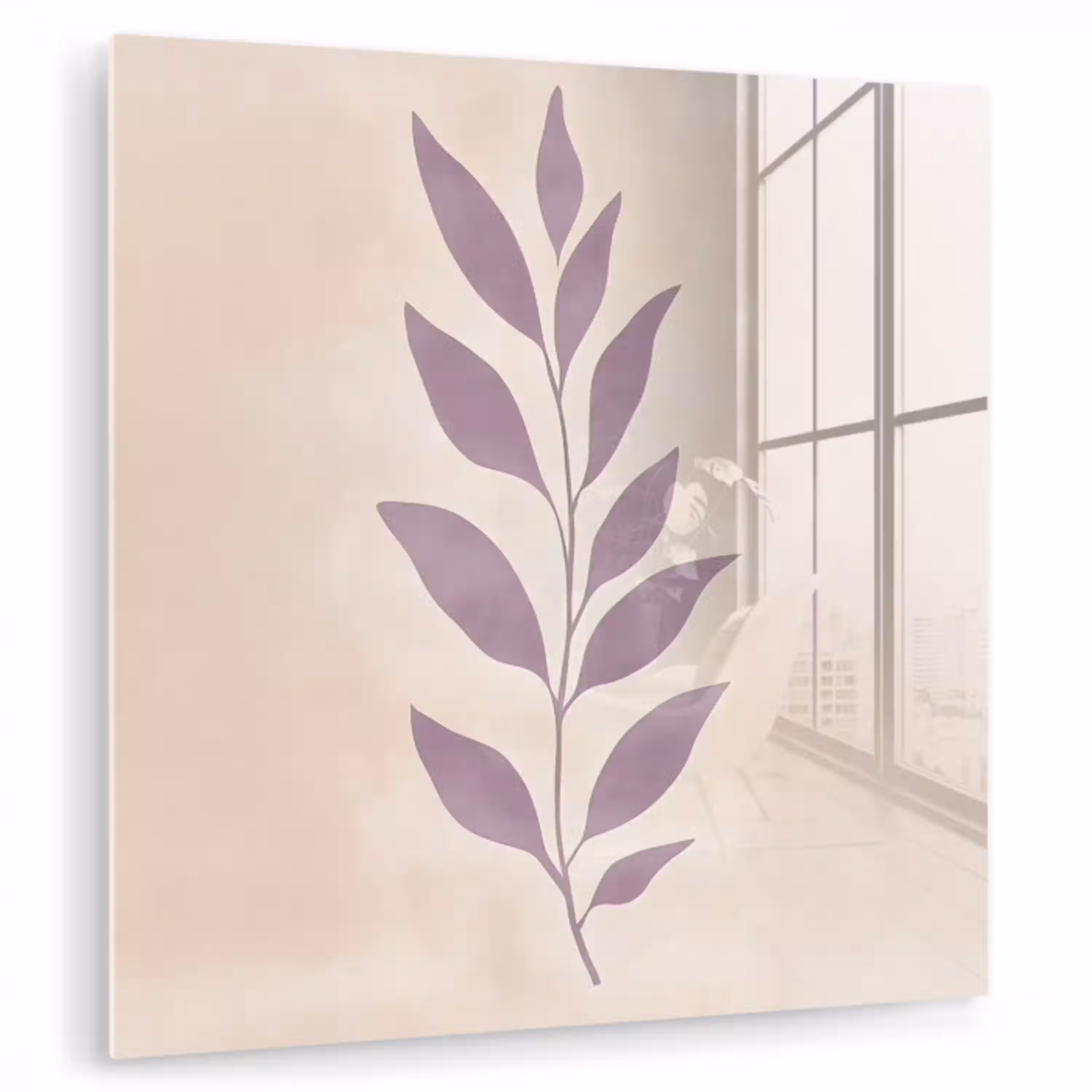 Tak - Bladeren - Minimalistisch - Beige plexiglas 5mm klein -zzzproduct_nieuw