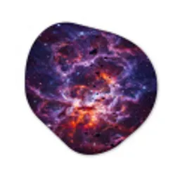Space - Stars - Abstract - Colorful Wandcirkel Organisch Aluminium middel -3d