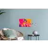 Vrouw - Zonnebril - Abstract - Oranje Muursticker klein -plant