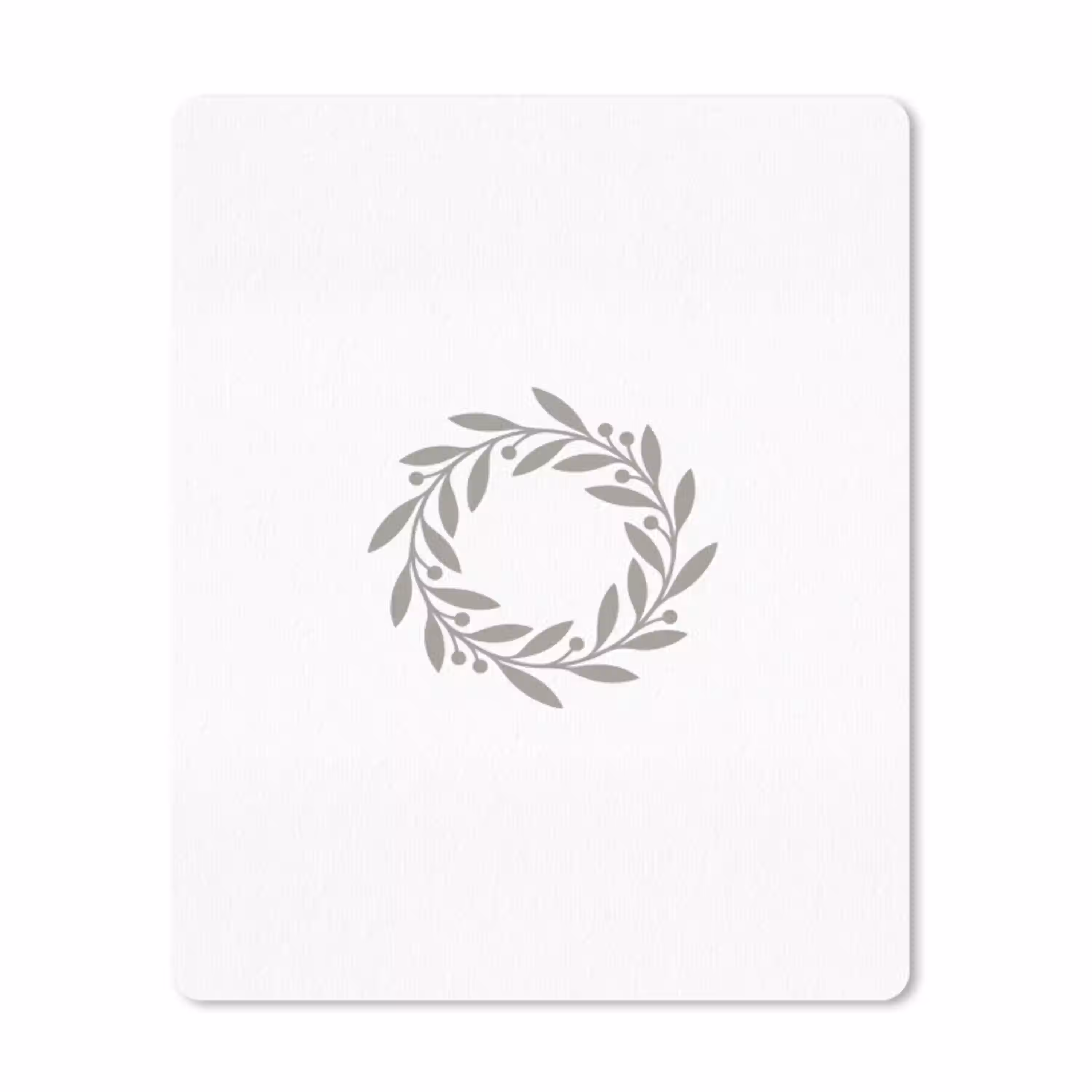 Krans - Bladeren - Natuur - Minimalistisch - Grijs muismat rubber klein -3d