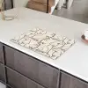 Beige - Gezicht - Lijnen - Bruin Inductie beschermer vinyl 3mm klein 276 -sfeer8